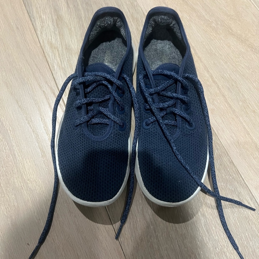 allbirds tree runners, lightly worn and just washed